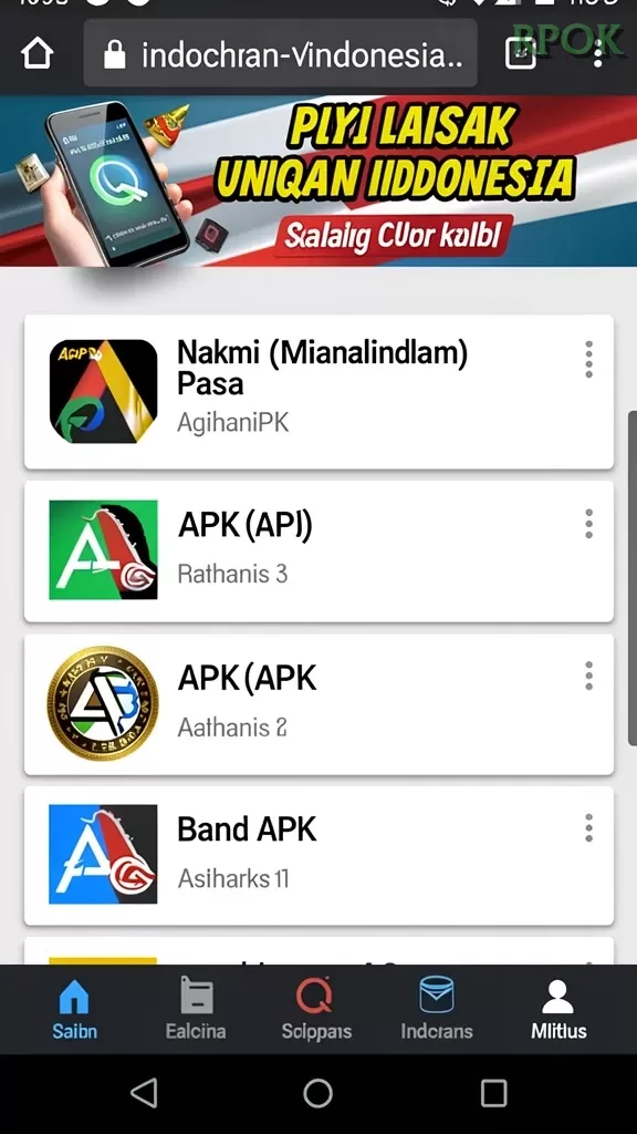 Cuplikan layar SGPSLSOT — halaman utama